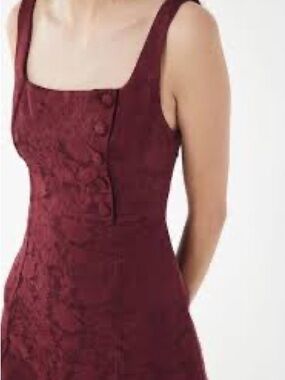Urban Outfitters Burgundy Brocade Dress